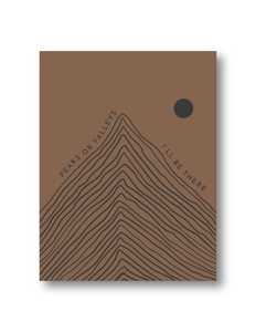 Peaks or Valleys.  Abstract Sympathy Flat Greeting Card