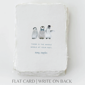 The whole world at your feet | Graduation Penguin Card