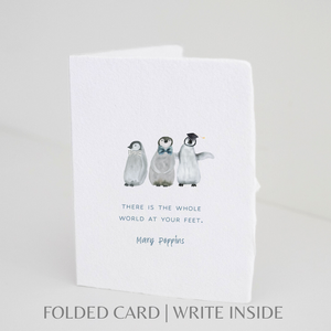 The whole world at your feet | Graduation Penguin Card